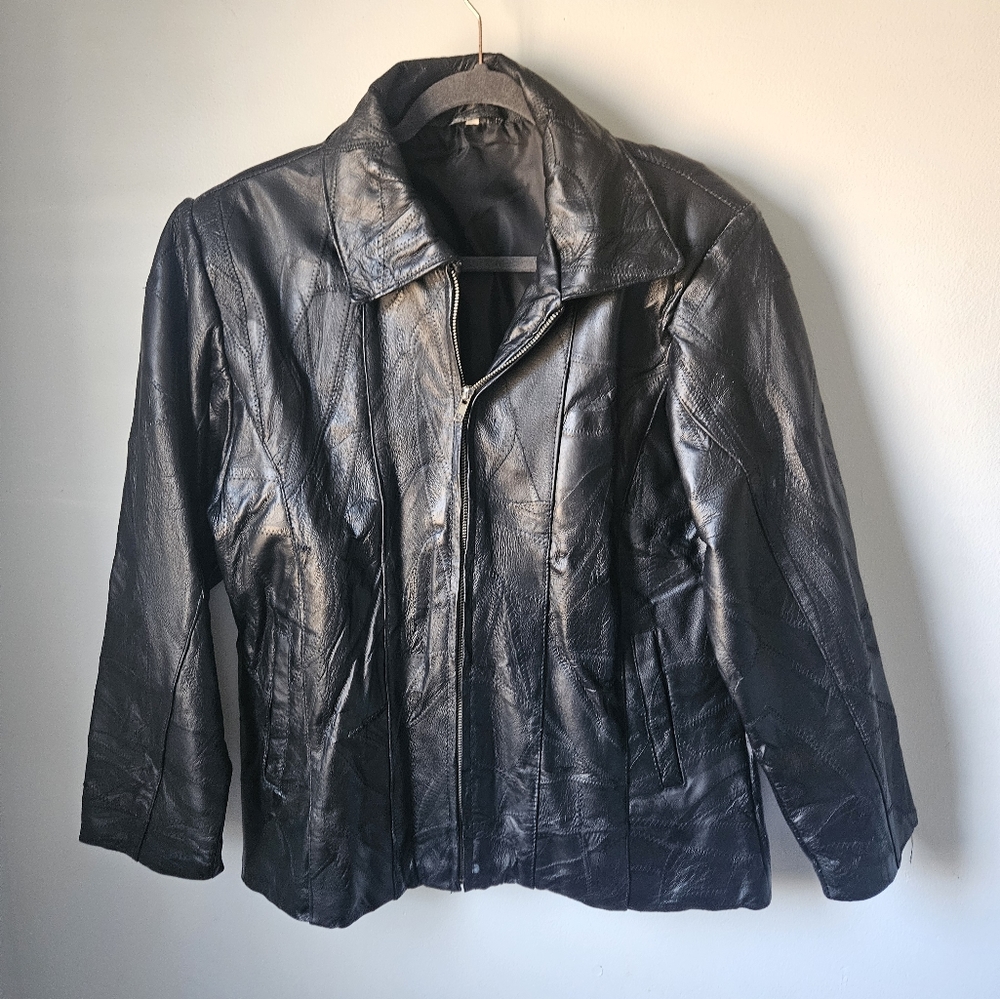 Accent Stitching Unbranded Faux Leather Jacket
